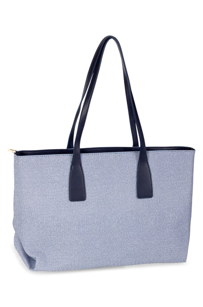 Woven look Bag with contrast detail | BLUE | 0574A1