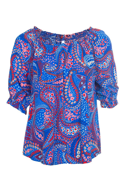 3339A1|COBALT RED PAISLEY