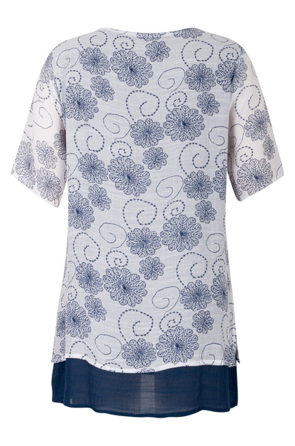 7181A1|NAVY FLORAL SKETCH