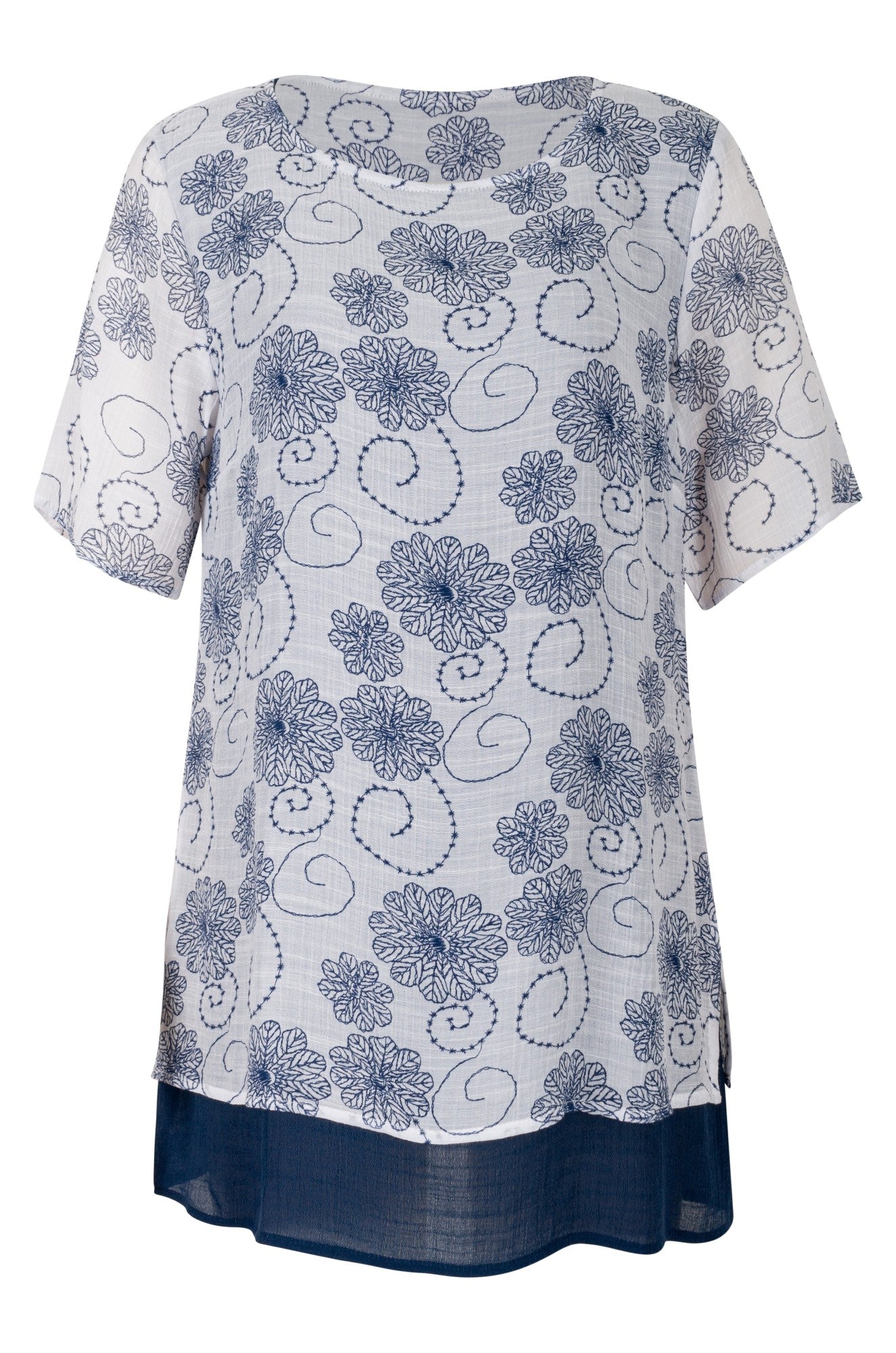 7181A1|NAVY FLORAL SKETCH