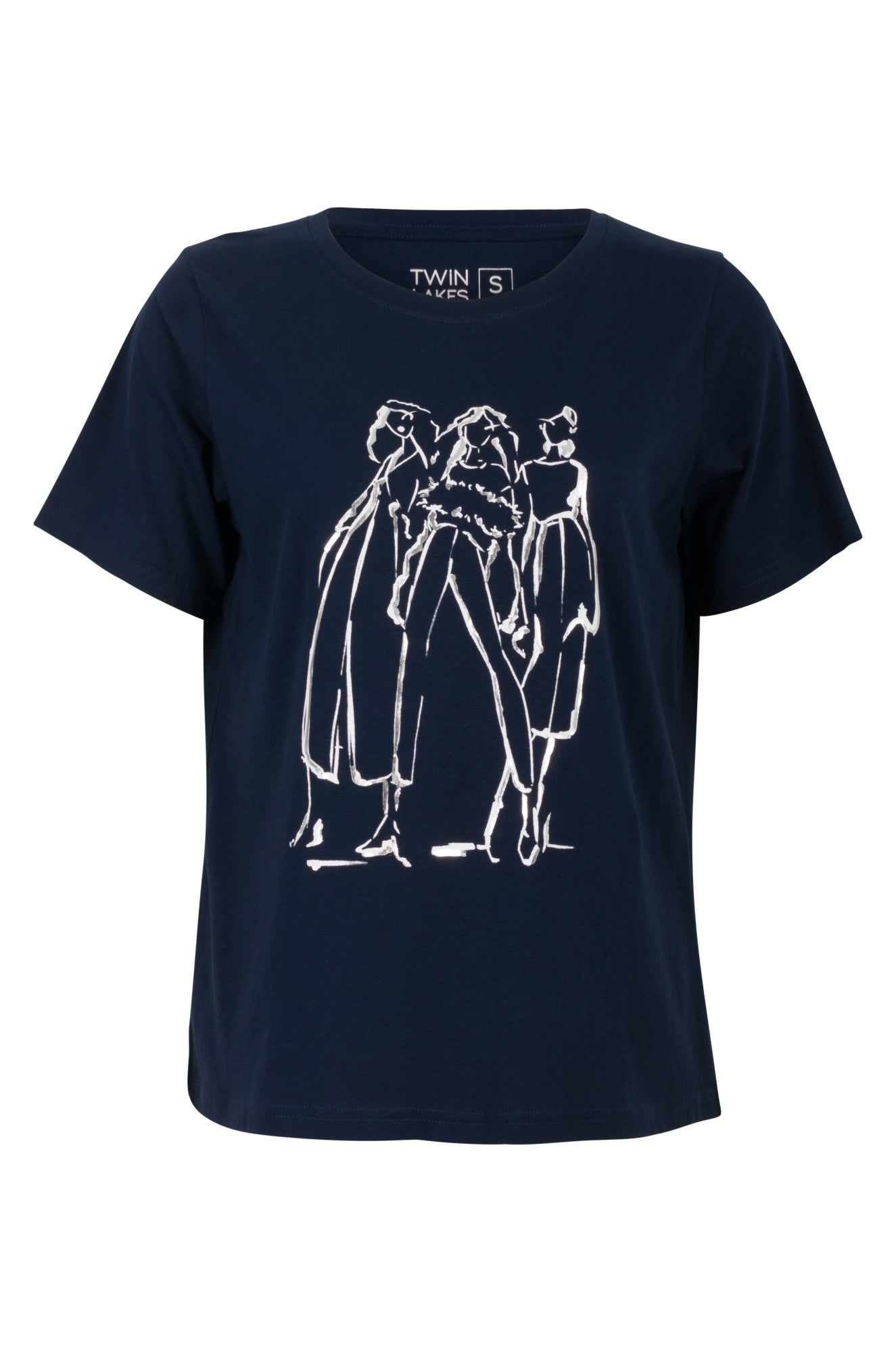 3405A1|THREE LADIES ON NAVY