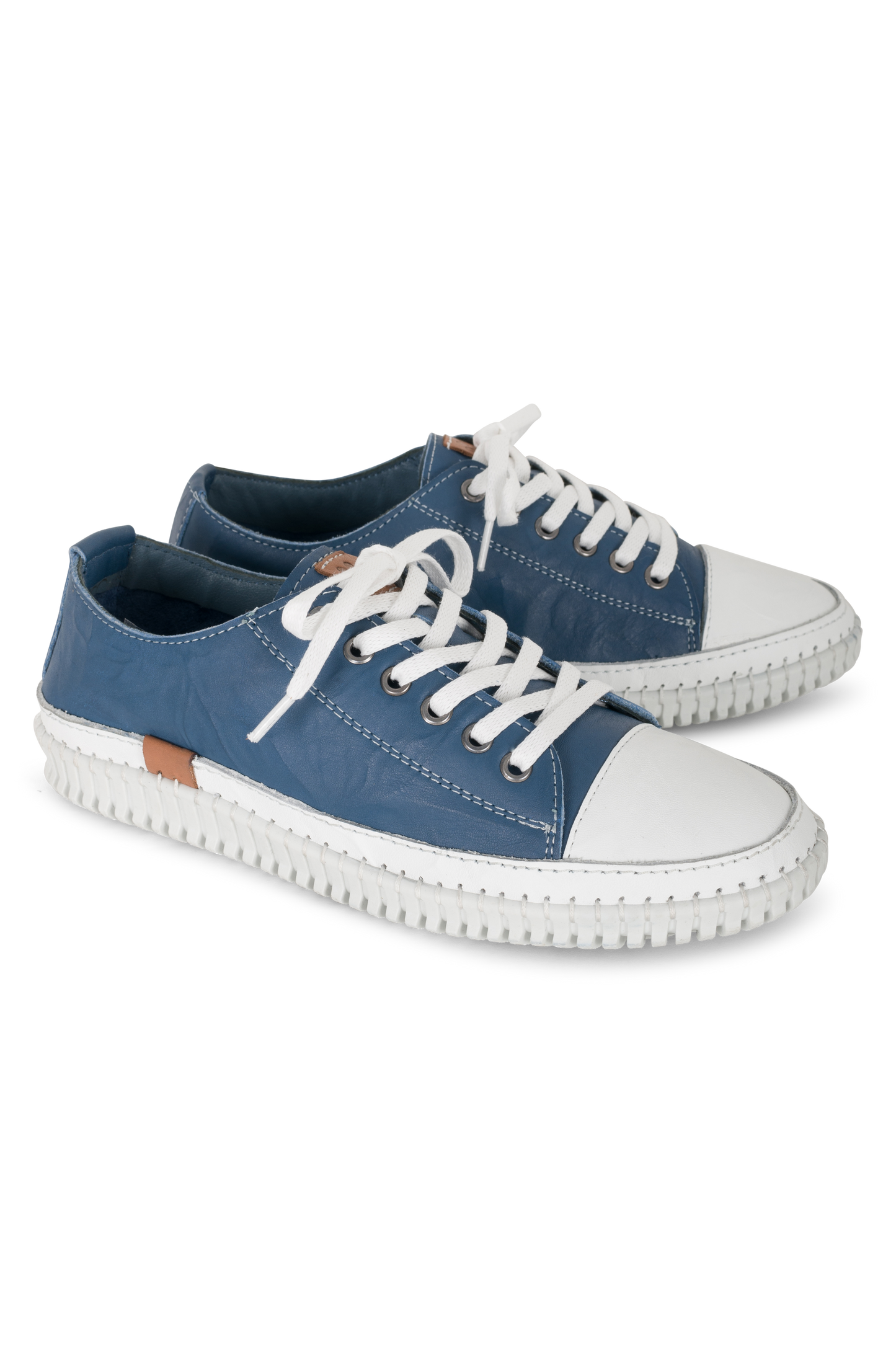 Lace up Leather Sneaker | BLUE | TRUFFLE AB