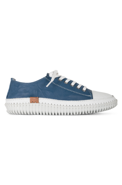 Lace up Leather Sneaker | BLUE | TRUFFLE AB